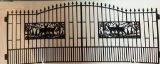 (440)20' WROUGHT IRON ENTRY GATE - SQUARE - 2 DEER