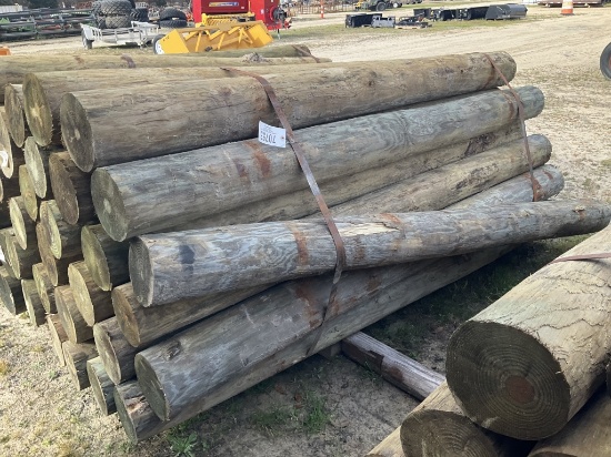 (345)BUNDLE OF 25 - 7" X 8' WOOD POST