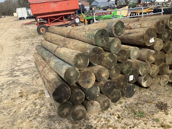 (346)BUNDLE OF 25 - 7" X 8' WOOD POST