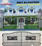 (534)20' WROUGHT IRON ENTRY GATE-REC DEER