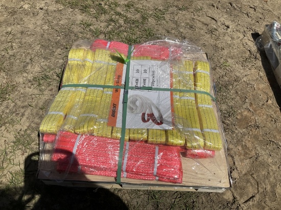 (28)UNUSED PALLET OF WEB SLINGS