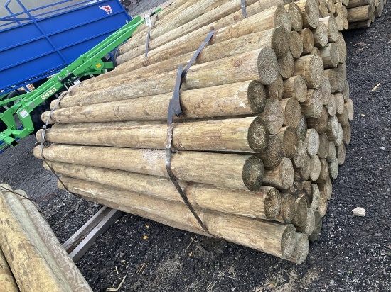 (816)BUNDLE OF 60 - 4" X 7' WOOD POST