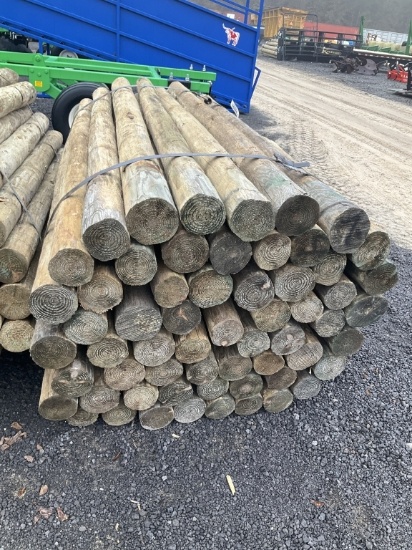 (818)BUNDLE OF 60 - 4" X 7' WOOD POST