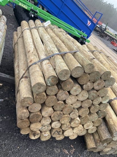(817)BUNDLE OF 60 - 4" X 7' WOOD POST