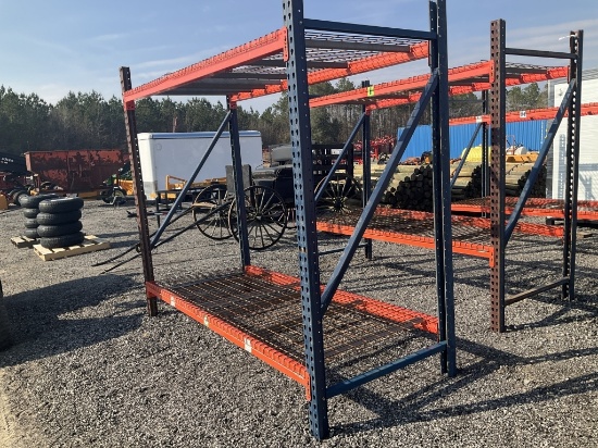 (969)7'4 X 8' X 42" DOUBLE SHELF PALLET RACK