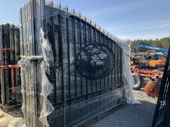 (708)UNUSED 20' BI-PARTING ENTRY GATE - DEER