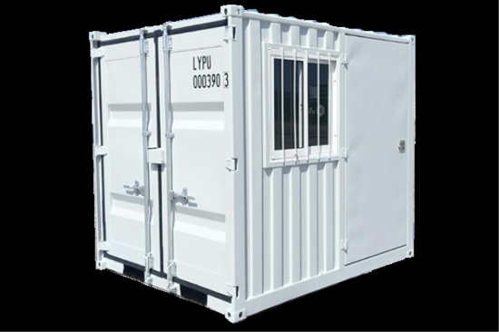 (1121)UNUSED 8' CONTAINER W/ SIDE DOOR & WINDOW