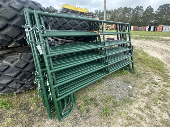 (1182) - (10)10' GREEN CORRAL PANELS