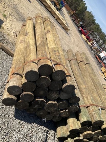 (750)BUNDLE OF 25 - 7" X 8' WOOD POST