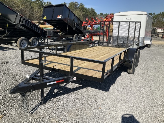 (854)2025 CLAY'S 76" X 16' T.A. UTILITY TRAILER