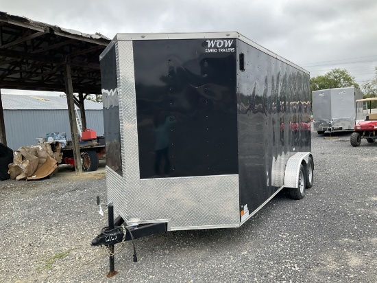 (1278)2022 WOW 7 X 16 T.A. ENCLOSED TRAILER