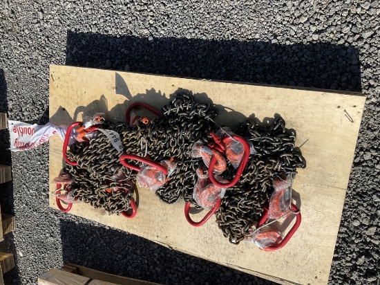 (1046)UNUSED 8QTY DOUBLE LEGS LIFTING CHAIN SLINGS