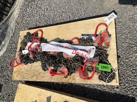 (1047)UNUSED 8QTY DOUBLE LEGS LIFTING CHAIN SLINGS
