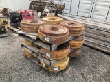 (575) - (4)IDLER WHEELS FOR CAT BULLDOZER
