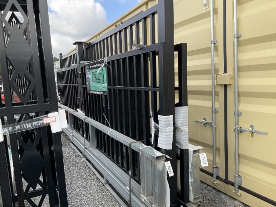 UNUSED 20' IRON FARM ENTRY GATE W/ FRAME