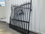 (1026)UNUSED 14' WROUGHT IRON ENTRY GATE - DEER