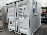 (1192)UNUSED 8' CONTAINER W/ DOOR & WINDOW