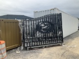 (607)UNUSED 20' WROUGHT IRON ENTRY GATE - DEER