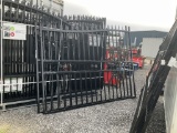 (977)UNUSED 20' WROUGHT IRON ENTRY GATE - PLAIN