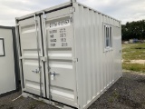 (1144)UNUSED CTTN 12' CONTAINER W/ DOOR & WINDOW