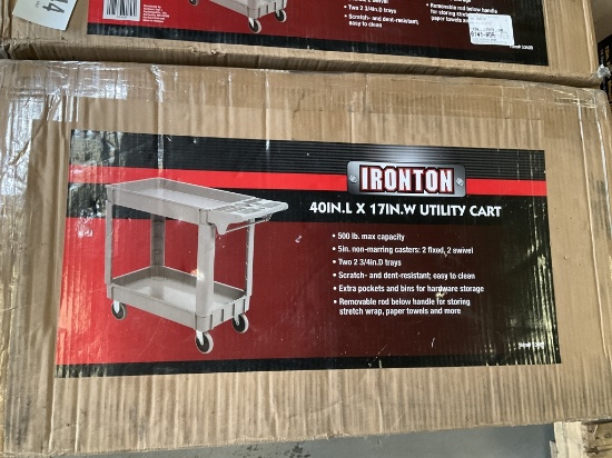 IRONTON 40" X 17" 2 SHELF UTILITY CART