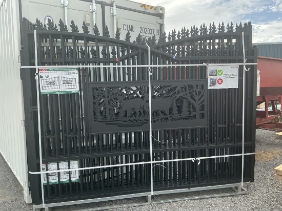 (801)UNUSED KJ 7FT X 20FT METAL DRIVEWAY GATE