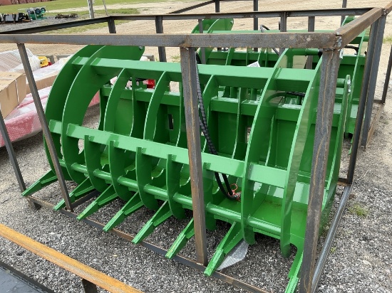 (1375)A-Unused Agt Skid Steer Root Rake Grapple