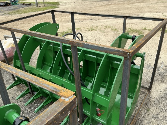(1376)A-Unused Agt Skid Steer Root Rake Grapple
