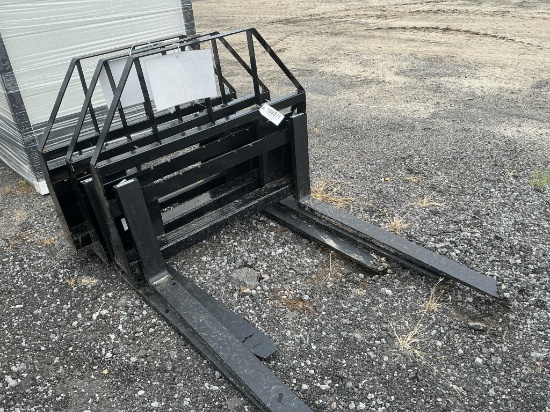 (1141)A-Unused Mower King 48" Skid Steer Forks