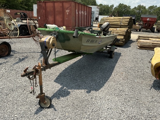 DURACRAFT 14' BOAT W/ MERCURY 25 MOTOR - NO TITLE