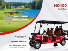 UNUSED SDLANCH HQ100 6-PERSON GOLF CART-RED