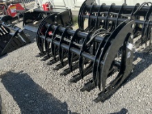 UNUSED GIYI 72" SKID STEER ROOT RAKE GRAPPLE