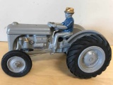 Gray Tractor With Man Rider - No box - Front wheel is broke off