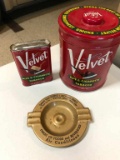2 Velvet Pipe & Cigarette Tobacco Cans - 1 Ash Tray from Kewpee Lunch and Annex Winona, MN