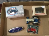 Box of miscellaneous Ford items