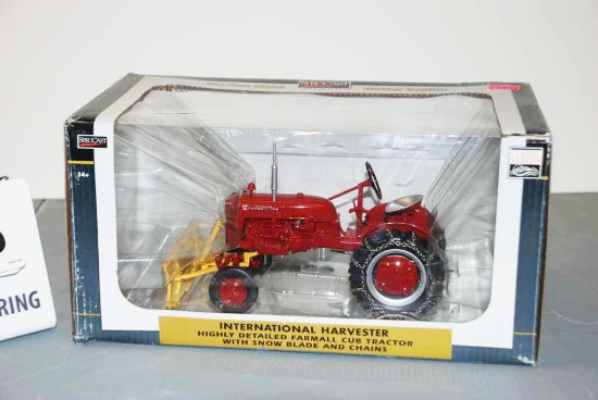 IH Farmall Cub Tractor w/Snow Blade and Chains - SpecCast - Classic Series