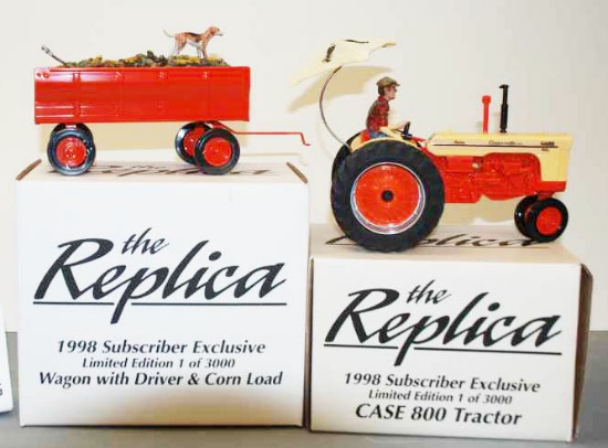The Replica Case 800 Tractor and Wagon with Driver & Corn Load