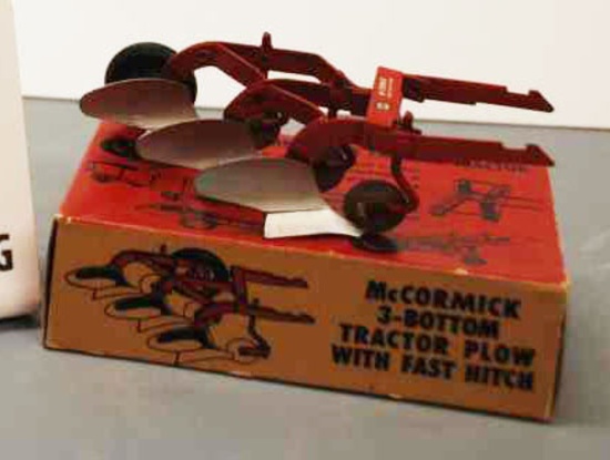 Eska Miniature McCormick 3-bottom Tractor Plow with Fast Hitch
