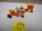 Two Roger Mohr pedal tractors: Tot Tractor and Shuttle Shift, 1/16 scale