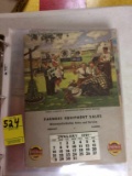 1951 Calendar, Farmers Equipment, Freeport, IL