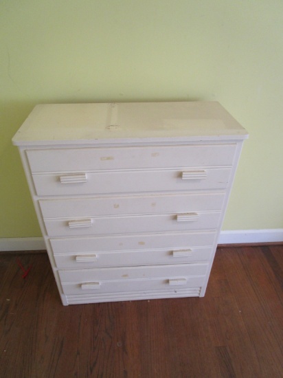 Vintage 4 Drawer Chest Painted White