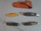 Lot of 4 Vintage Knives and 1 Carrying Case