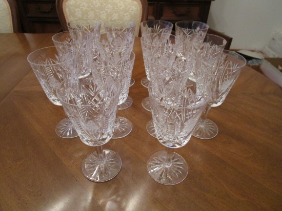 Lot of 14 Waterford Crystal Christmas Tree Glasses