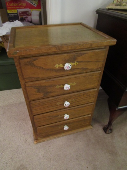 5 Drawer Oak Cabinet