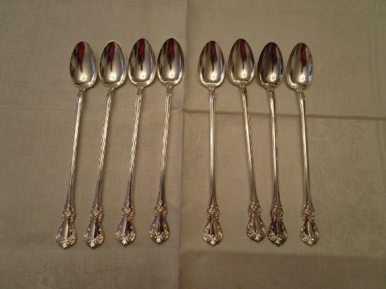 Lot of 8 Towle Sterling Silver Old Master Iced Tea Spoons