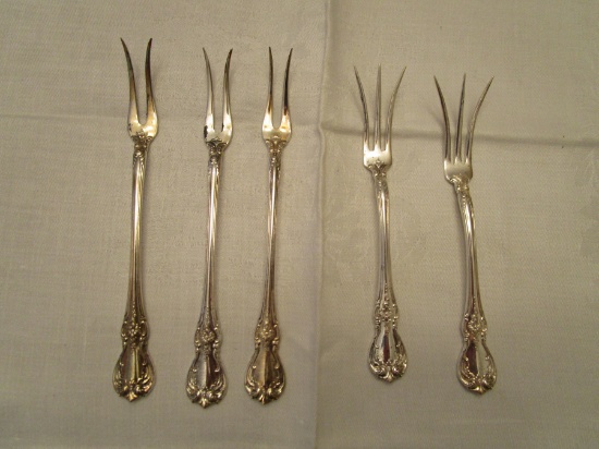 Lot of 5 Towle Sterling Silver Old Master Fruit Forks
