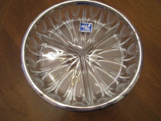 FB Rogers Lead Crystal Dish/Silver Plate