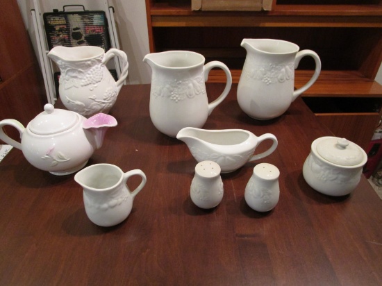 Lot of Pitchers and Serving Pieces