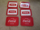 Lot of 6 Metal Coca Cola Trays