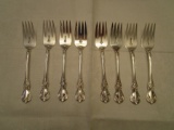 Lot of 8 Towle Sterling Silver Old Master Salad Forks